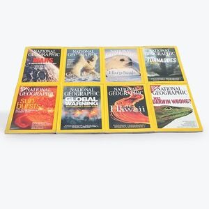 National‎ Geographic Magazines 2004 Year -  Lot of 8 - Mars Tornadoes